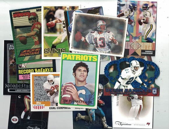 200 Football Cards Collection – Newer & Older Trading Cards Collection with Secure Packing - Hall Of Famers, Rookies, Inserts, Stars, Minor Stars – Each Pack is Unique – Best Baseball Gift - Book Value 2x - 3x price